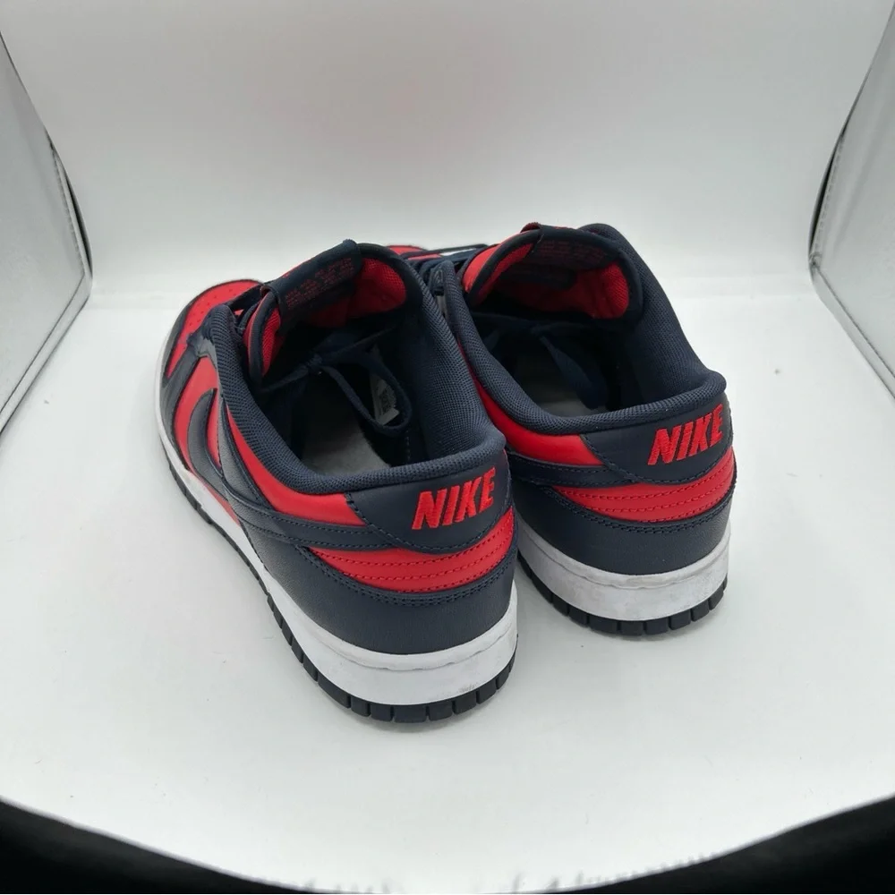 Nike Dunk Low - Red & Navy Athletic Sneakers - Picture 3 of 5